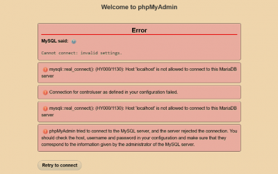 localhost is not allowing to connect to the MariaDB server in xampp
